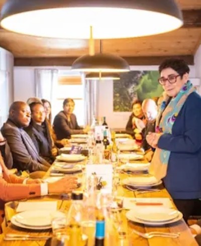 Daphne Kis at a roundtable at the World Economic Forum Annual Meeting in Davos 2023.